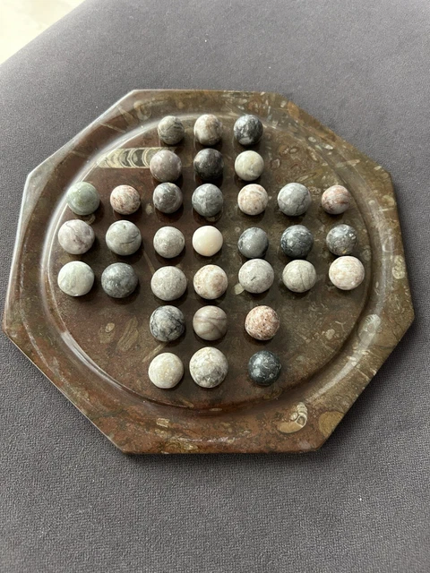 ALTES SOLIT R MARMOR Brettspiel Solitaire Handarbeit Mit ALTES SOLIT R MARMOR Brettspiel Solitaire Handarbeit Mit