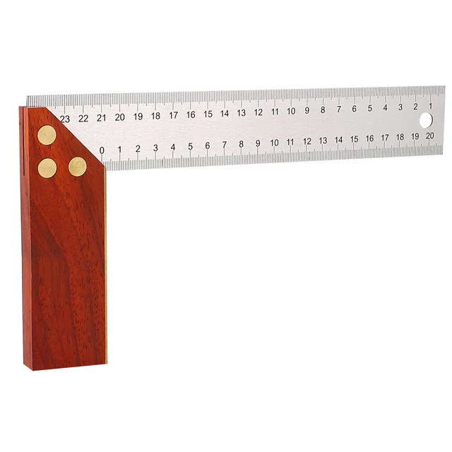 Regla cuadrada de metal de madera de 90 grados ángulo recto