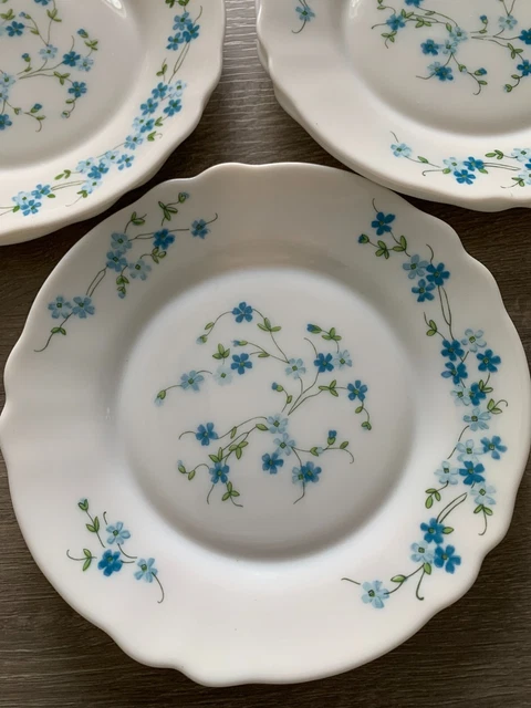 Lot De 5 Assiettes à Dessert Arcopal - Motif Fleurs Roses Et Orange - Occasion