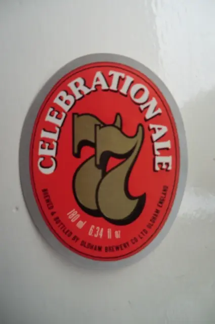 Mint Oldham Brewery 77 Celebration Ale Brewery Beer Bottle Label