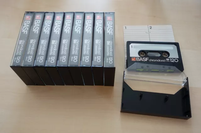 10x BASF chromdioxid 120 Compact Cassetten Audiokassetten