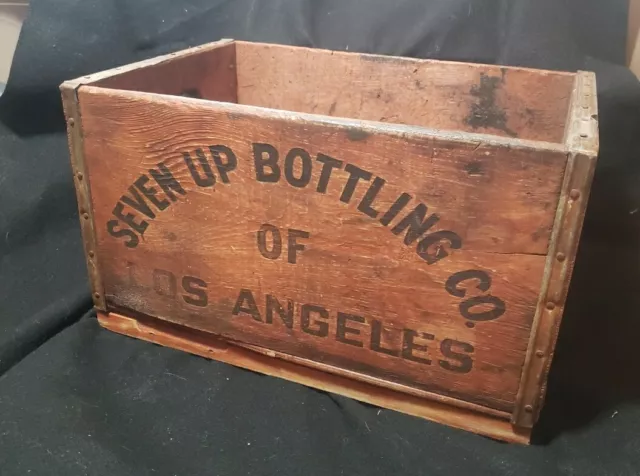 Seven Up Bottling Co Of Los Angeles 1965 Wooden Box Crate 7-up