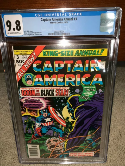 Captain America Annual #3 CGC 9.8 Marvel 1976 Avengers! Jack Kirby! K10 1 cm sa