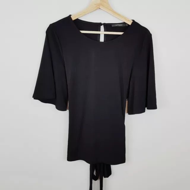 [ PORTMANS ] Womens Black Short Sleeve Sleeve Top | Size L or AU 14