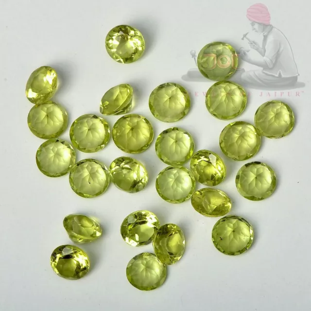 Péridot vert naturel 3mm taille ronde pierres précieuses en vrac 50 pièces...