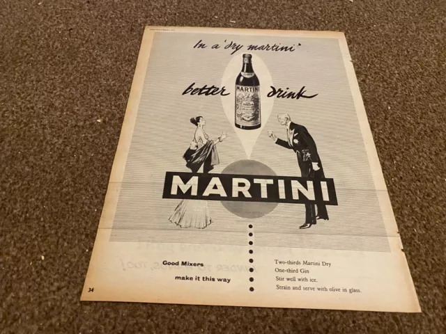 Framed Advert 14X11 Martini Vermouth