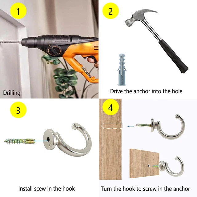 Retro Tie Back Wall Hanger Curtain Holder Mounted Alloy Hooks Curtain Holdback 3