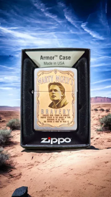 Marty Mcfly - Michael J Fox ★ Zippo Armor Case Chrome Brushed BACK TO THE FUTURE