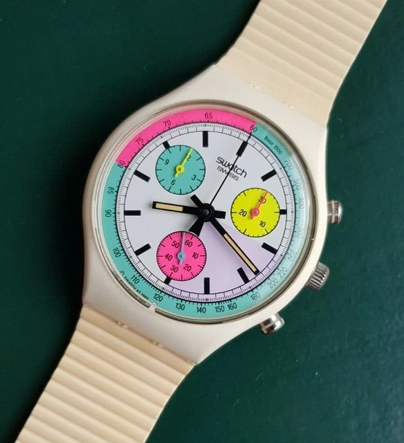 NEW SWATCH CHRONO WHITE HORSES SCW100. Collector´s item. EUR