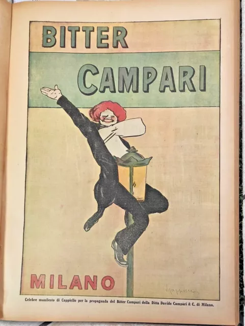 1921 PUBBLICITA' LOCANDINA BITTER CAMPARI LEONETTO CAPPIELLO Originale
