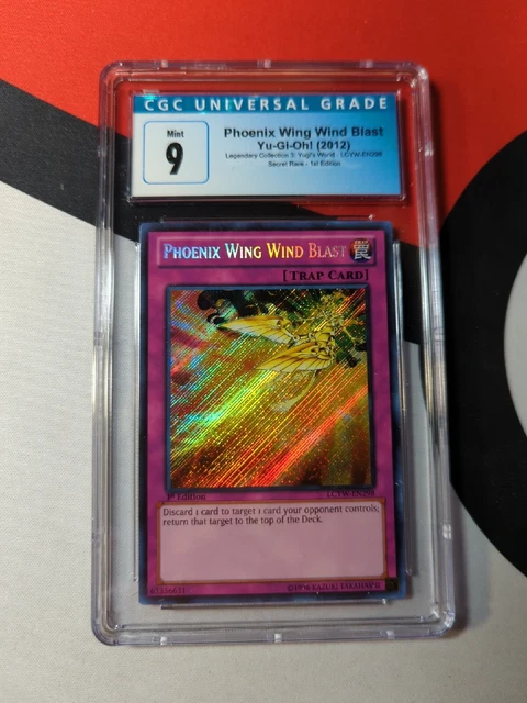 YuGiOH! CGC 9 Phoenix Wing Wind Blast - Secret Rare - LCYW-EN298 1st Edition
