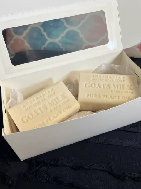 Australian Botanical Soap - Goats Milk Soya Bean Oil 2 Pack Gift Box Exp 05/2025