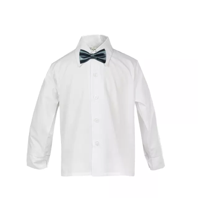 Toddler Baby Boy Formal Party Tuxedo Suit White Dress Shirt Color Bow tie SM-4T