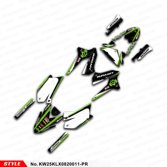 Motocross Full Custom Vinyl Decal Graphics Kit for KLX250 KLX250S 2008-2020
