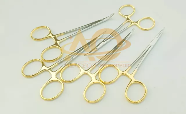 Halsted Mosquito Hemostatic Forceps Curved 12cm Surgical Instruments 5Pcs