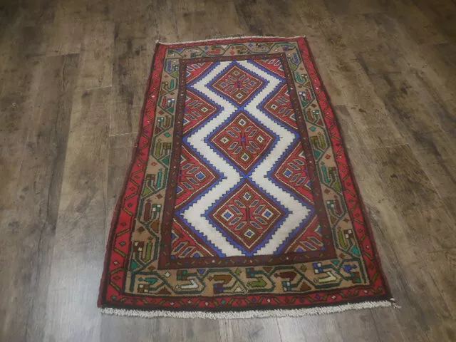 Tribal Vintage Turkish Oriental Geometric Area Rug HandMade Wool Rug 2.8x4.1 Ft