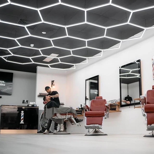 Kit Luminaire LED Mural/plafond 14 Hexagones - 220-240V, 550W, Changement De Couleur, Pour Garage/atelier