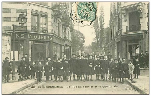CPA 92 Châtillon Rue Du Ponceau – Carte Postale Ancienne émaillée Tabac Vins Bière Liqueurs