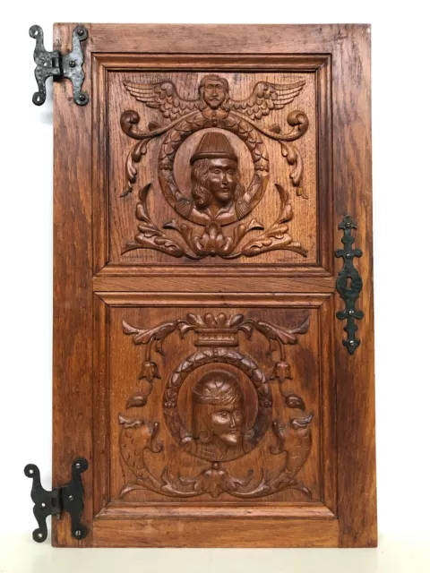 Stunning Neo Renaissance Door panel Carved all over with faces 1