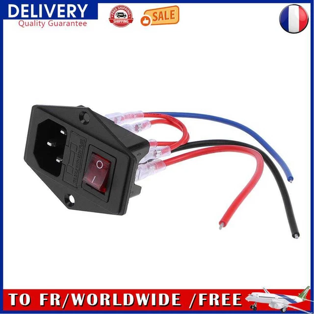 10A 220V/110V Inlet Module Plug Printer Parts Rocker Switch Power for 3D Printer