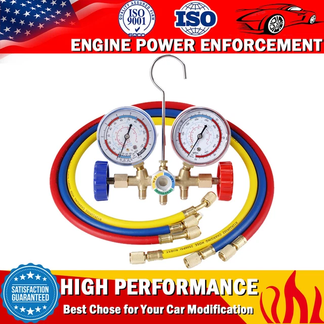 AIR CONDITIONING DIAGNOSTIC Manifold Gauge Test Professional Tools Kit