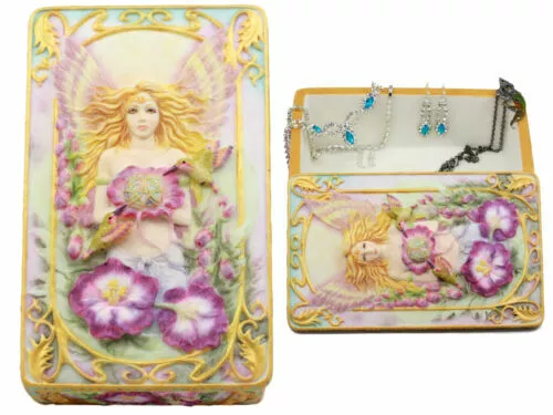 Jody Bergsma Art Gallery Faith Fairy Jewelry Box Figurine 6.5"L Trinket Keepsake 3