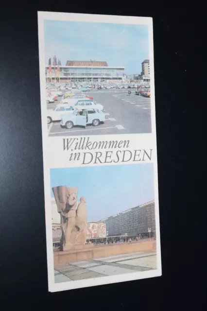 kleines Messe Prospekt Faltblatt Reisebüro und Interhotels Dresden DDR 1975