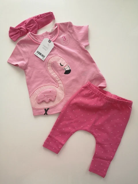 BNWT NEXT___T-shirt leggings and headband summer set outfit girl age 0-3 mths