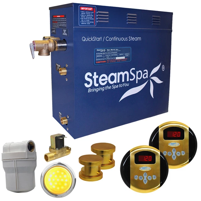 Generador de baño de vapor SteamSpa RY1050-A Royal 10,5 KW QuickStart - dorado