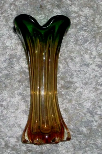 Große Murano Glas Glasvase Muranoglas Vase 60er 70er Jahre mehrfarbig 29 cm