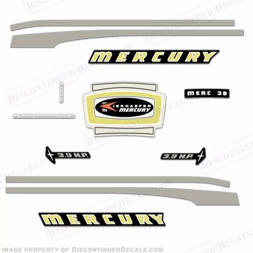 Fits Mercury 1965 3.9HP Outboard Engine Decals