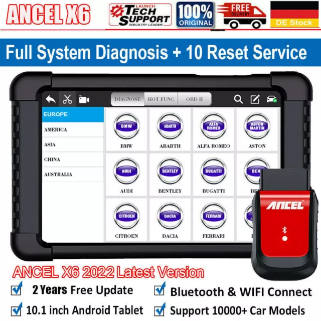 Ancel X6 PROFI KFZ OBD2 Diagnosegerät Auto All System 10 ServiceFunktion Scanner