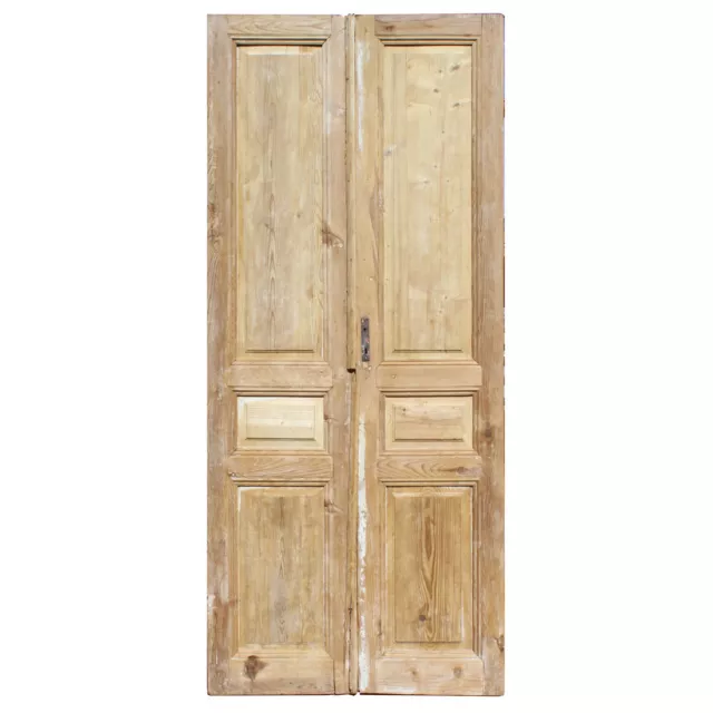 Salvaged Pair of 43" Solid French Doors, NED2069