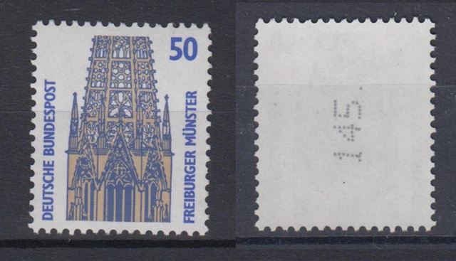 Bund 1340 A u RM mit senkrechter ungerader neuer Nummer SWK 50 Pf postfrisch