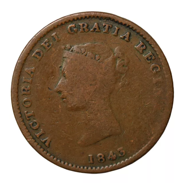 1843 Canada New Brunswick Halfpenny Token Breton-910 NB-1A