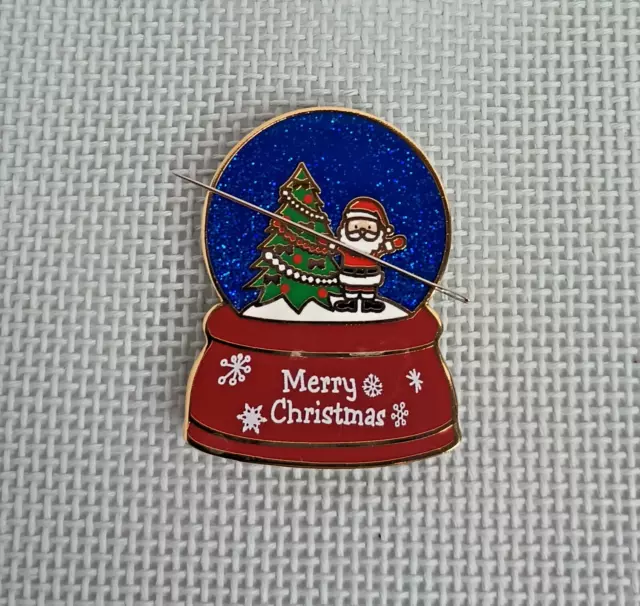 Needle Minder Magnet Santa Snowglobe Christmas Accoutrement Designs Cross Stitch