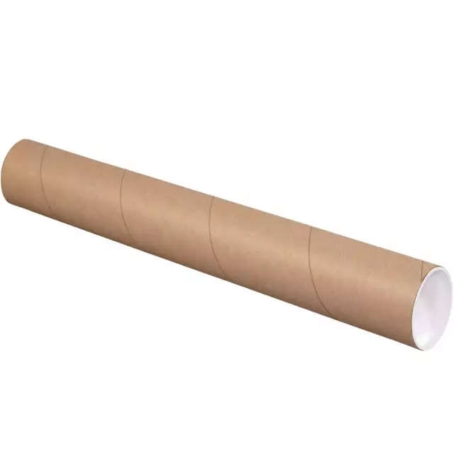 Myboxsupply 7.6x45.7cm Kraft Tubes avec Bouchons, 24 Par Étui