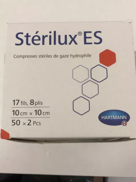 Compresses Hartmann Steriles De Gaz Hydrophile 17Fils,8Plis 10X10 50X2Pcs