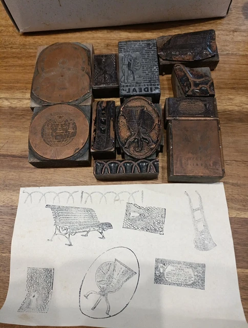 Glasdias - Lot plaques en métal pour impression photo, années 1930