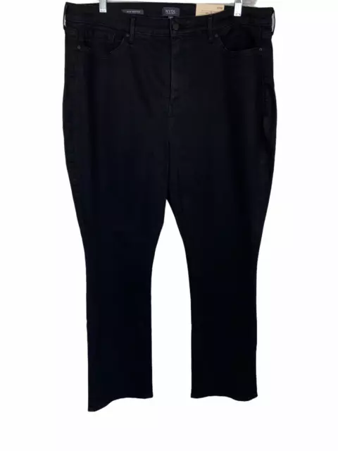 NYDJ Women's Pull-on Slim Stretch Denim Bootcut Jeans Pant - Black Rinse Size 8