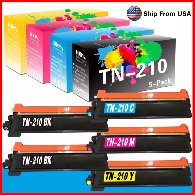 5PK TN210 TN-210 TN 210 Toner Cartridge for HL-3040CN MFC-9120CN Printer