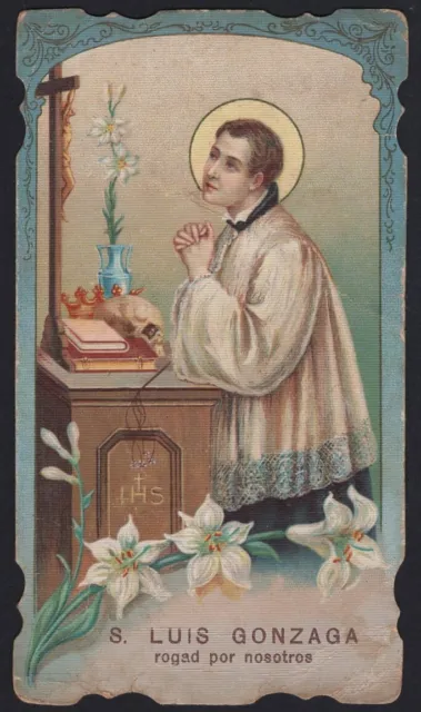 Antico Santino de San Luis Gonzaga image pieuse santini holy card