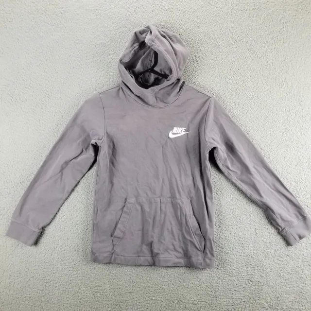 Nike Cowl Neck Hoodie Girls Youth Large Gray Embroidered Swoosh Pullover