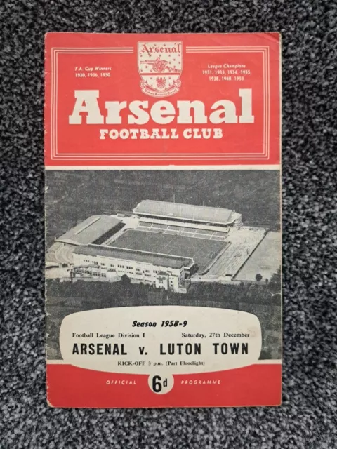 Arsenal V Luton Town 1958-59 Div 1