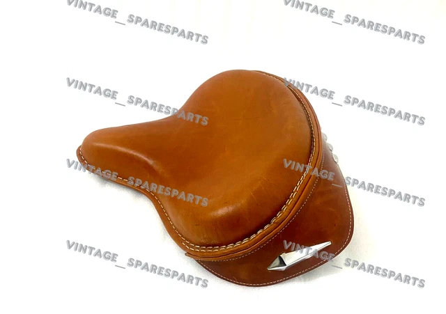 POLCE SOLO SEAT HARLEY BLACK LEATHER SKRT Knucklehead Panhead Shovel
