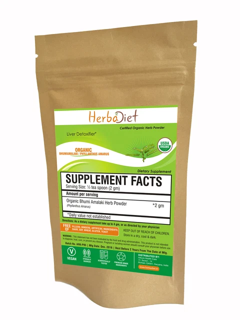 Liver Support Supplement Organic Bhumyamalaki Powder Phyllanthus Amarus Detox