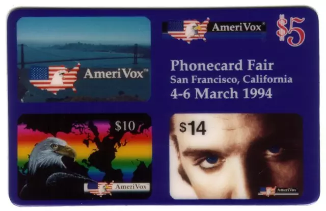 $5. PhoneCard Fair Collage (03/94) San Francisco, CA & Elvis 2nd Ptg Phone Card