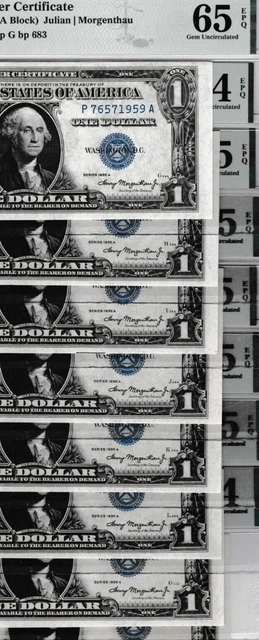 $1 1935A MULE SILVER CERTIFICATE  buy ONE NOTE BIRTHYEAR S/N ending 1959 TO 1966