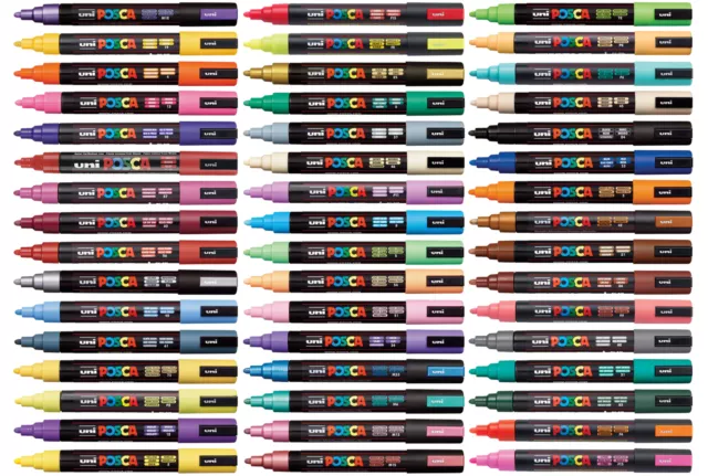 UNI POSCA Paint Pens Art Markers - PC-1M PC-1MR PC-3M PC-5M PC-8K PC-17K  PCF-350 