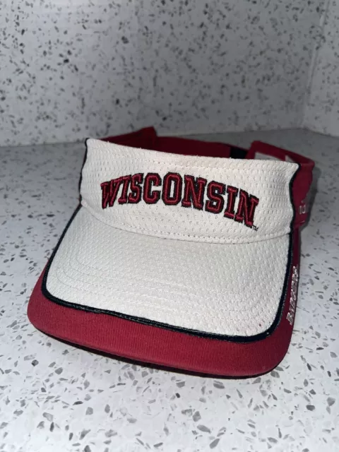 Wisconsin Badgers Visor Hat Cap Red Adidas Outdoor Casual Mens